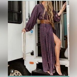 Natalie Martin Nico Silk Wrap Maxi/Midi Dress Duster